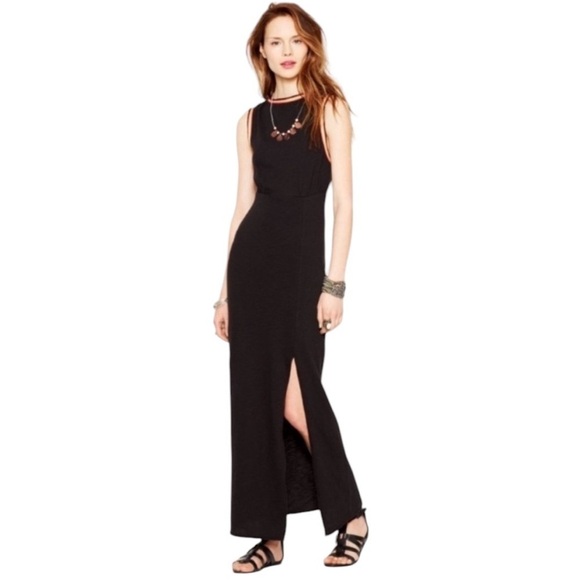 Free People Black Cutout Sleeveless Maxi Dress Bohemian Size Medium - Picture 1 of 9